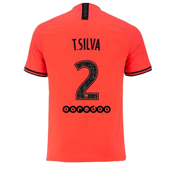 JORDAN Camiseta Paris Saint Germain NO.2 T.Silva Segunda equipo 2019-20 Naranja